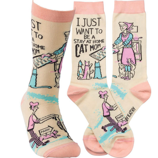 I Just Want To Be A Stay At Home Cat Mom Socks