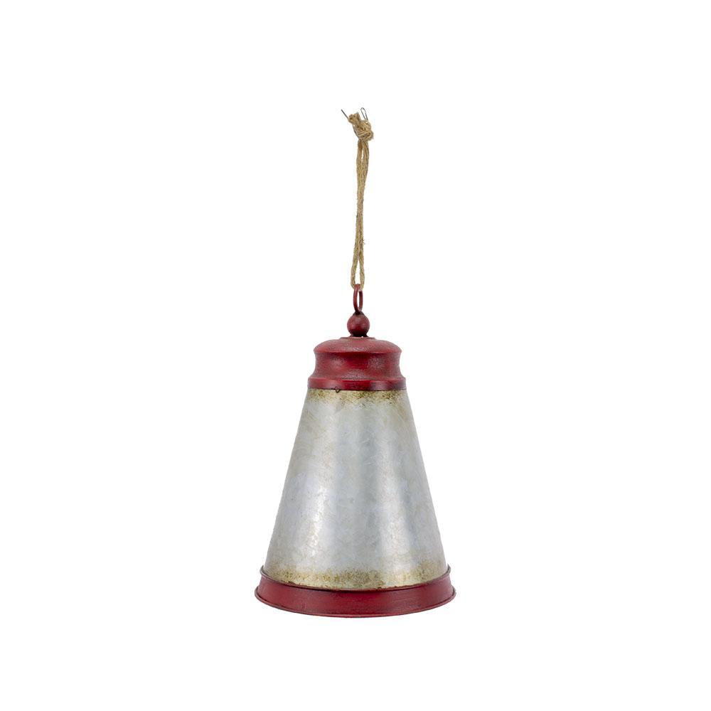 Large Red & Galvanized Bell