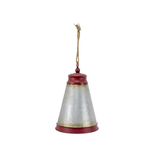 Large Red & Galvanized Bell