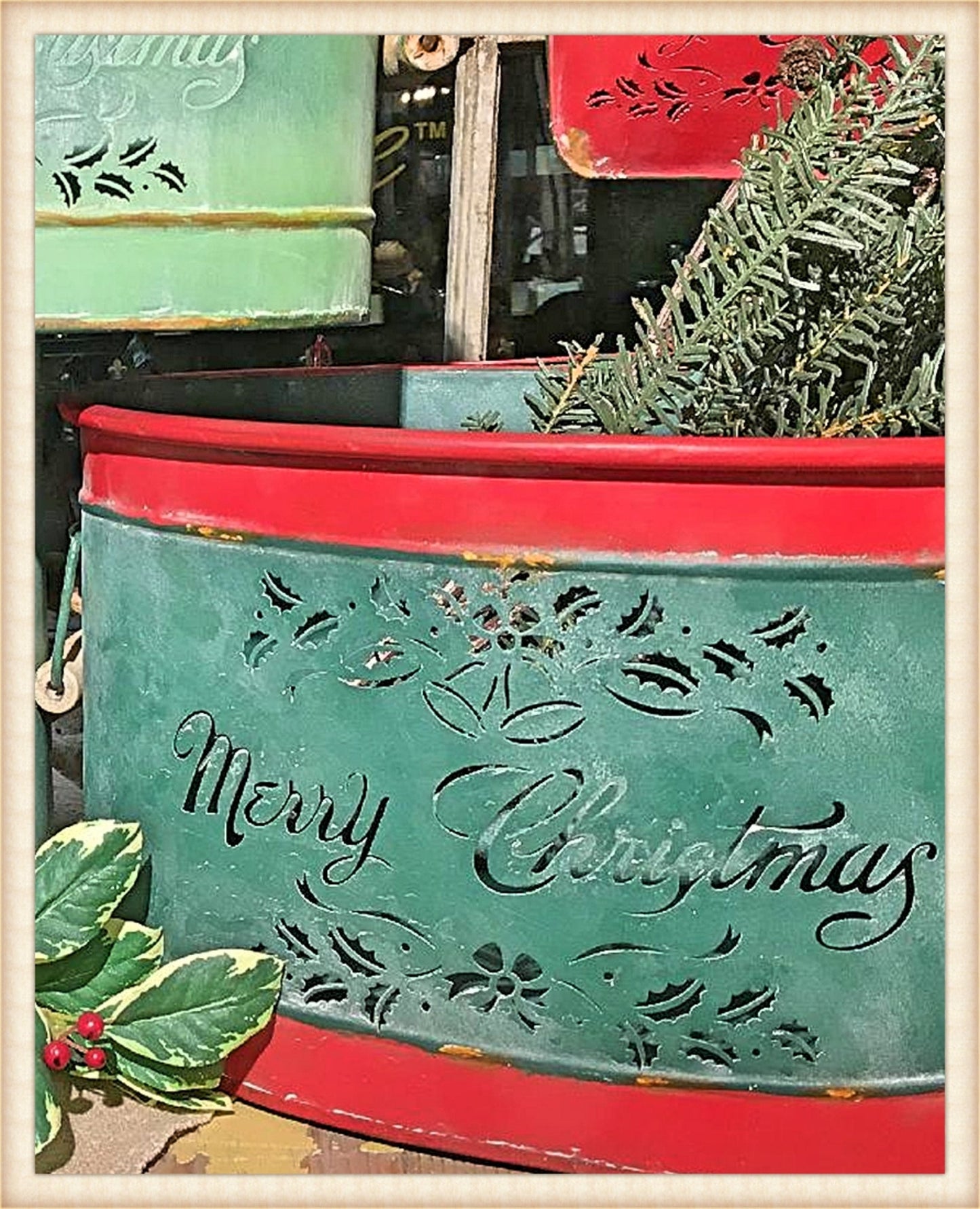 Large Merry Christmas Bucket