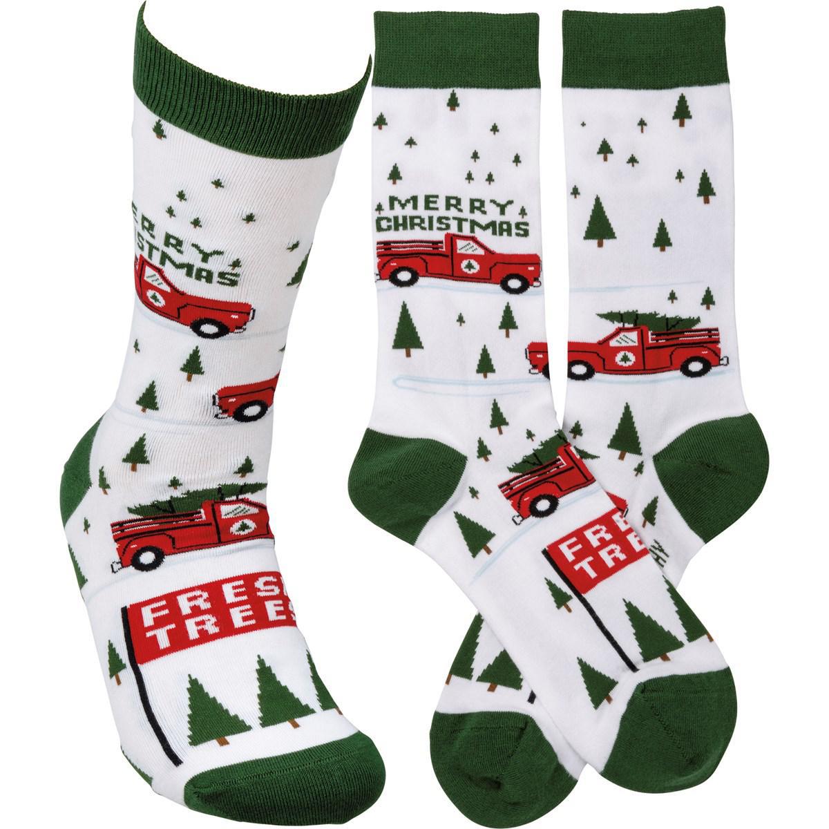 Truck & Tree - Merry Christmas Socks