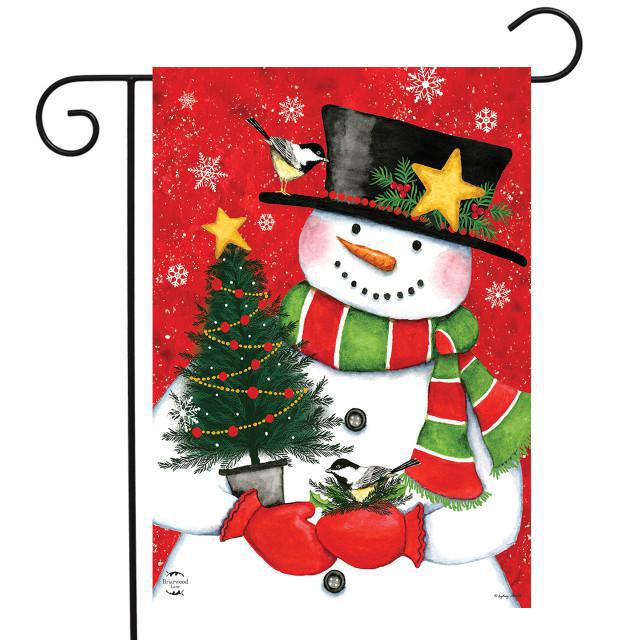 Christmas Tree Snowman Garden Flag