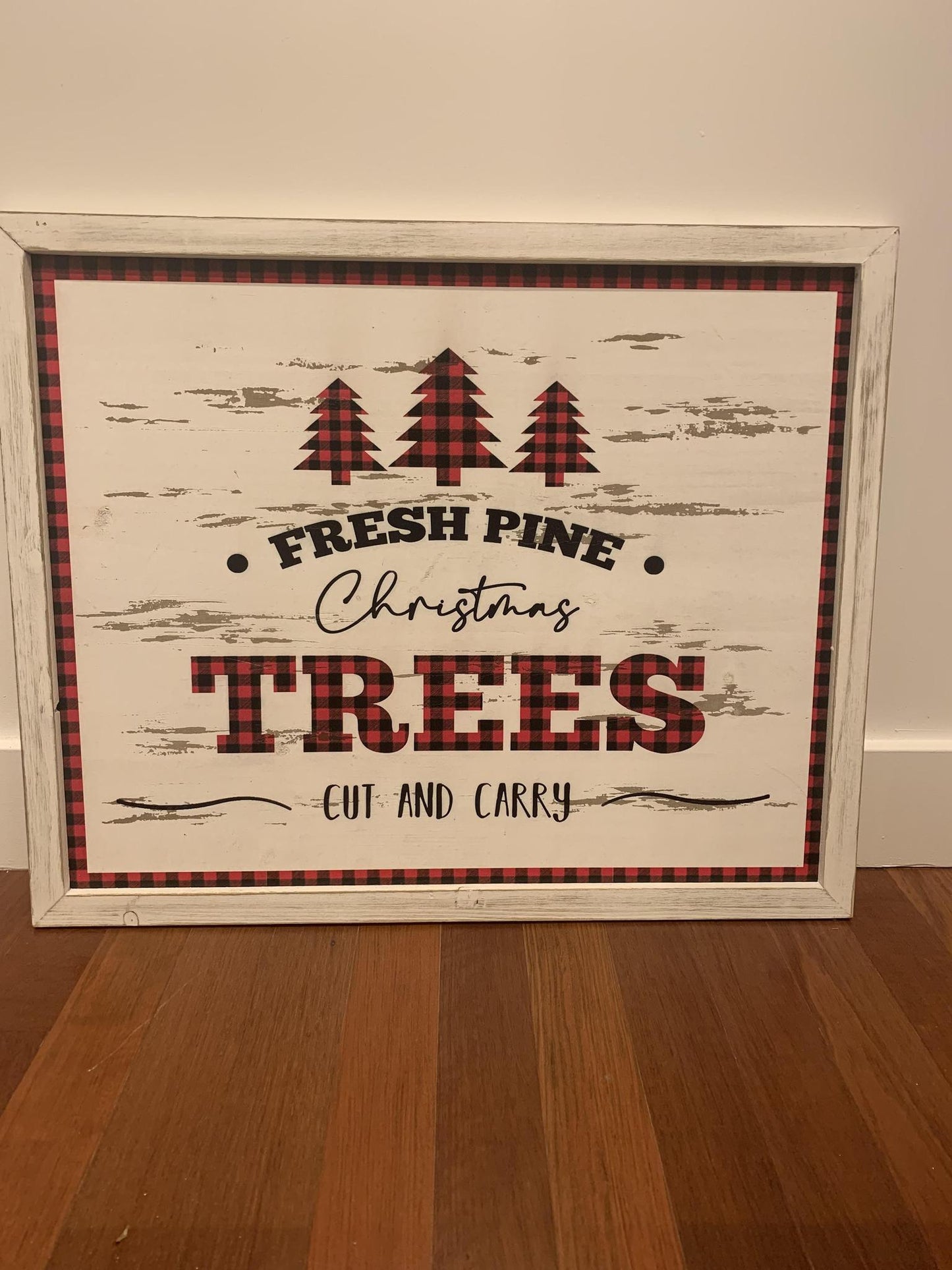 Fresh Pine Christmas Trees Lodge Sign